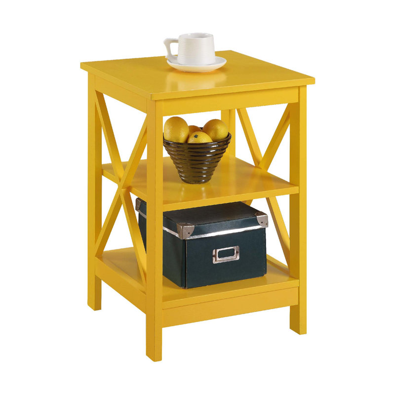 Table de bout avec rangement Darek, Jaune