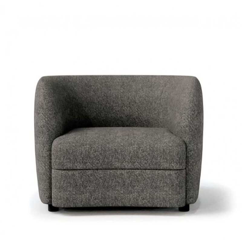 Fauteuil demi-tonneau de 43,25 po de largeur, Gris anthracite bouclé