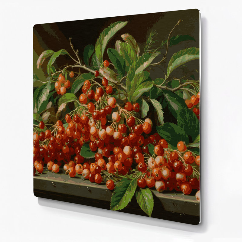 «Fruit Mayhaw», art mural en métal brun, H 12 po x l 12 po