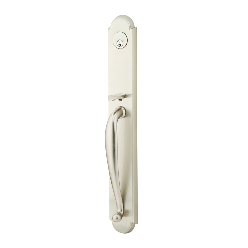 Wilmington Double Cylinder Handleset, Satin Nickel, Wembley Lever, Left Handed