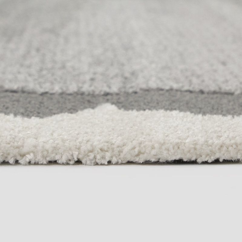 Shelford Cream Modern Border Area Rug, Rectangle 5'3" x 7'