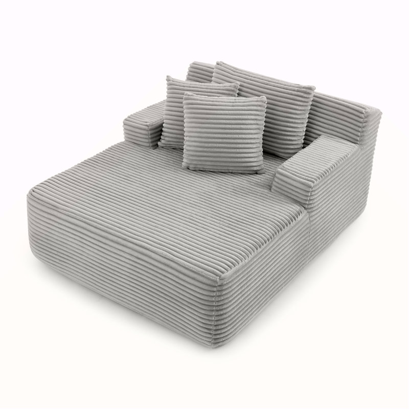 Méridienne simple en velours paresseux, aucun assemblage requis, parfaite pour les salons et les chambres à coucher à l'intérieur - gris