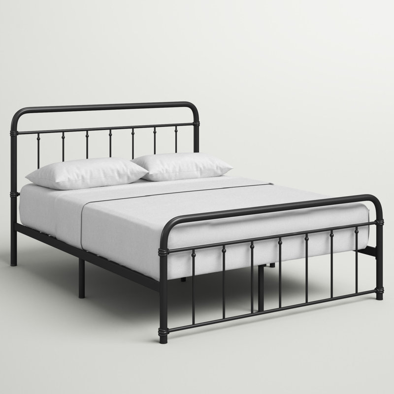 Aldiana Metal Slat Bed, Black, Queen