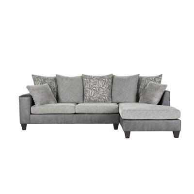 Hughes Furniture 2 Piece 15325 Right Facing Chaise Sectional - Buxton Graphite/Lowry Pewter