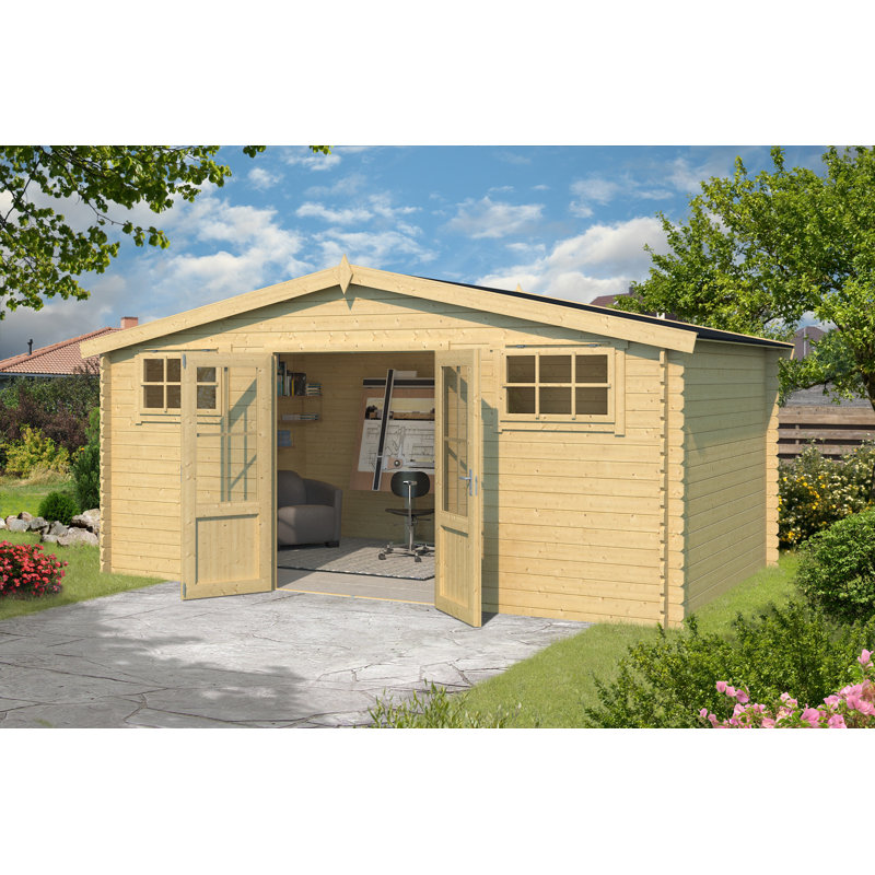 Lasita Washington 16 x 13 Ft. Apex Roof Summerhouse With Single Glazing (28mm), Washington Natural Wood