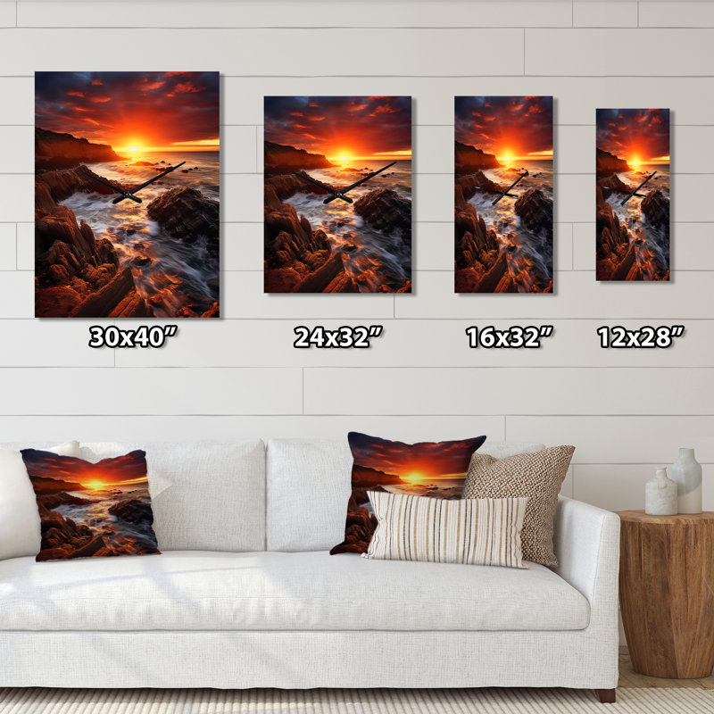 Photo de plage Golden Sands IX - Horloges murales nautiques et de plage, Grand