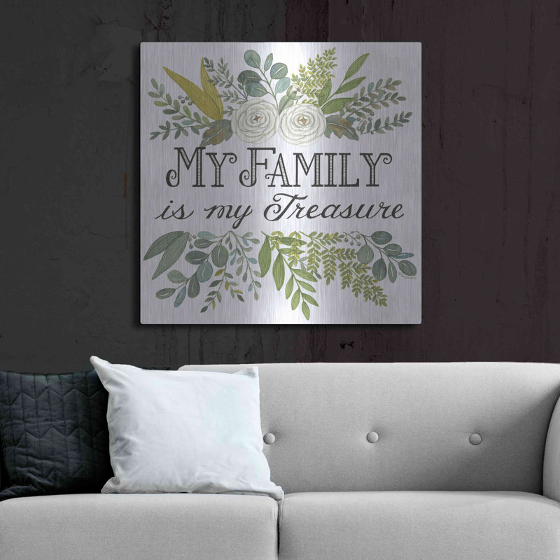 Trinx «My Family Is My Treasure» par Deb Strain, art mural en métal, H 36 po x l 36 po