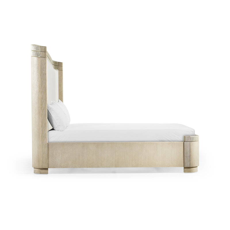 Water Upholstered Wingback Bed