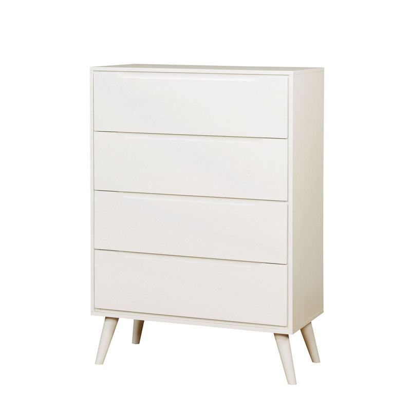 Commode 4 tiroirs Chilowee, Blanc