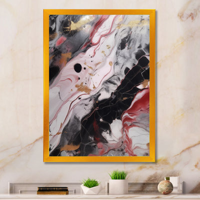 Red and Black Marble Whispers I - impression