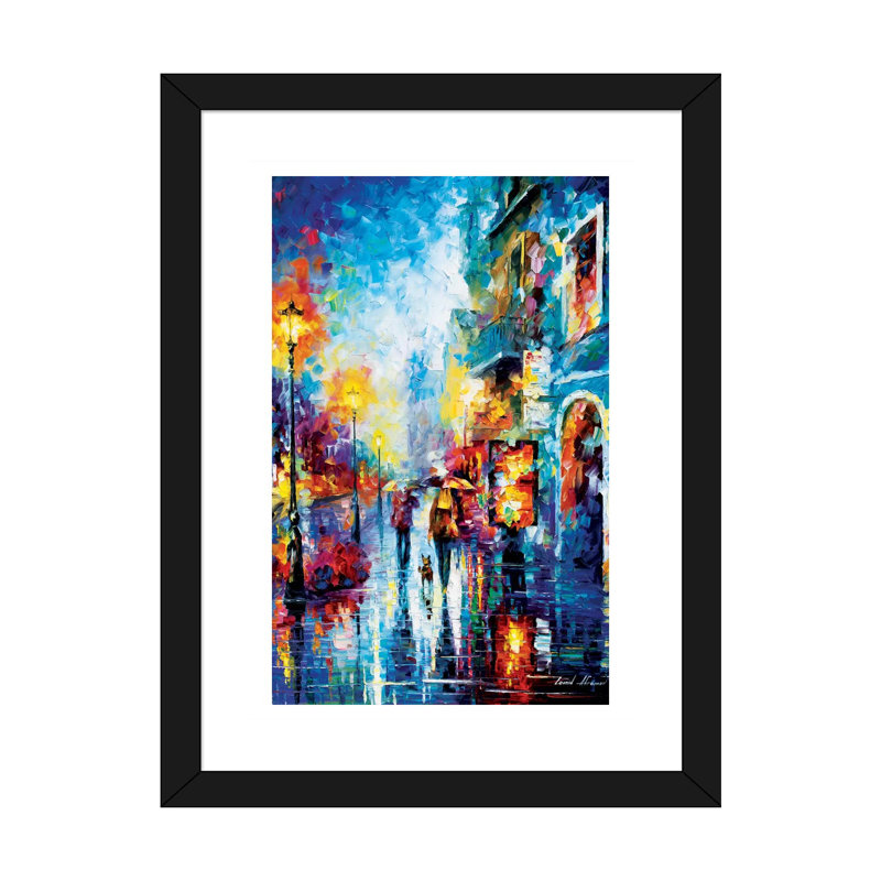 «Melody of Passion» par Leonid Afremov, reproduction d'art sur toile tendue, H 32 po x l 24 po x P 1 po, Papier encadré noir