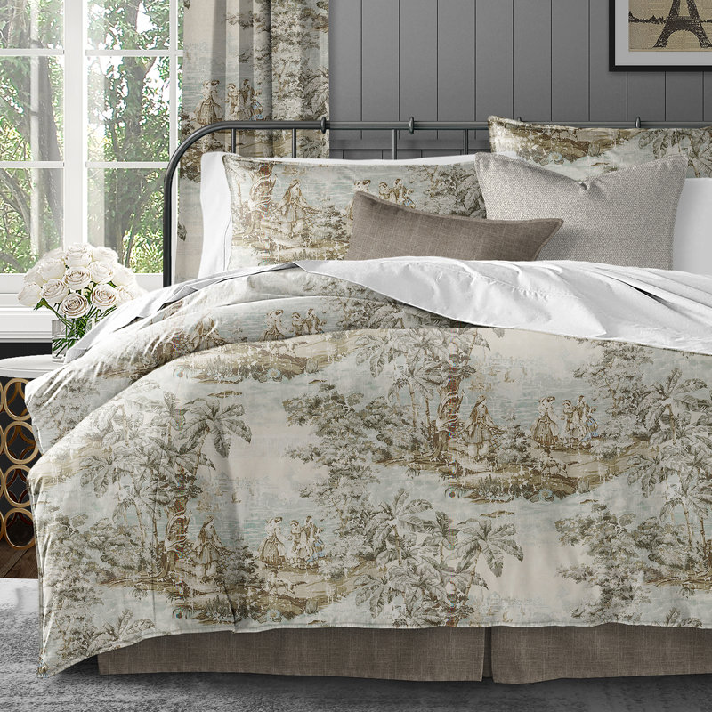 French Countryside Beige/Ivory Linen Duvet Cover Set