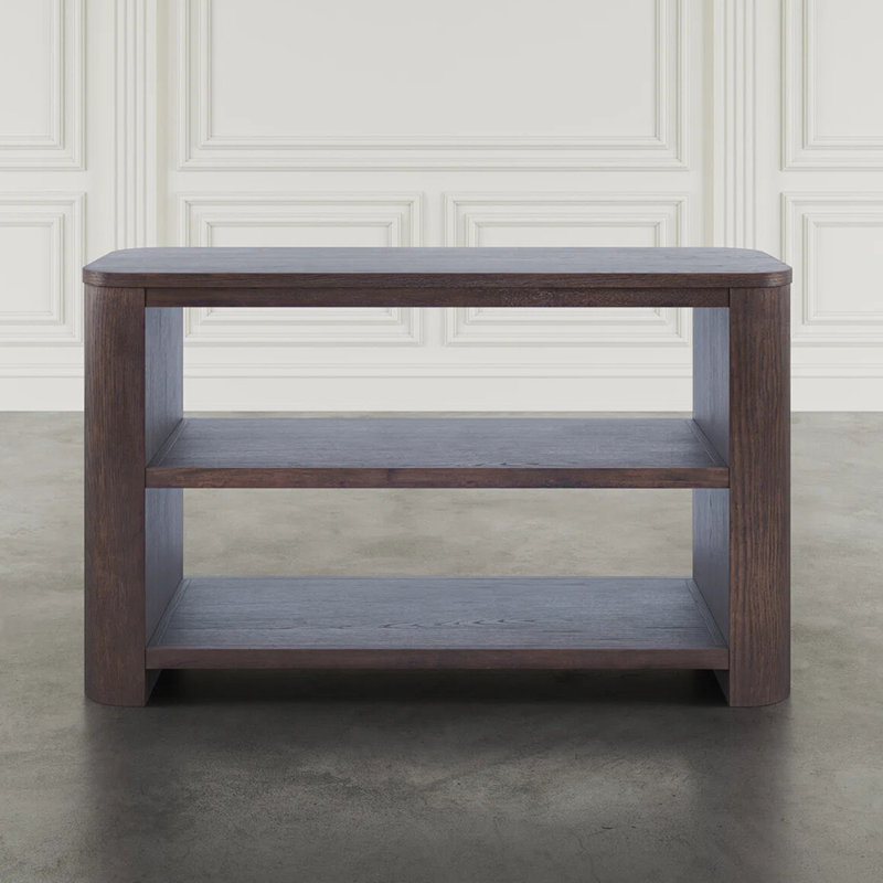 Console simple de style français, H 29,9 po x l 55,1 po x P 15,7 po, Marron foncé