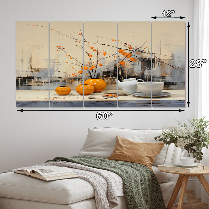 Breakfast Morning Feast II - Food & Beverage Wall Decor - 5 Equal Panels, Toile tendue