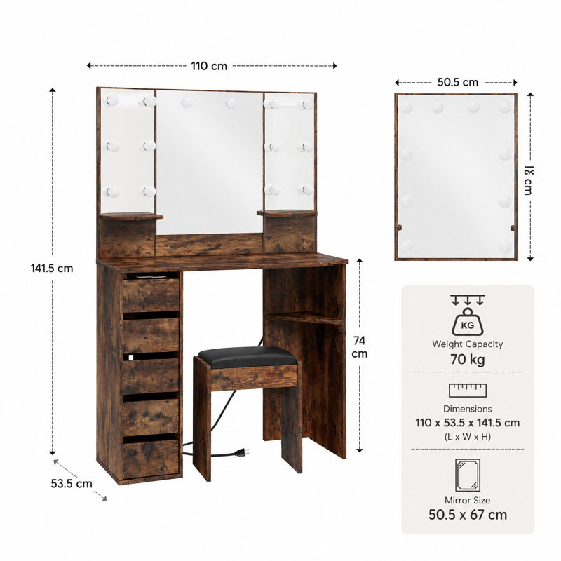 Dressing Table, Brown