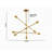 Transitional 6 Light Sputnik Gold Chandelier-407121224
