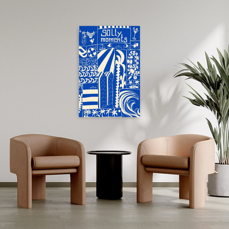 «Salty Summer Moments», impression de palmier abstrait, H 36 po x l 24 po
