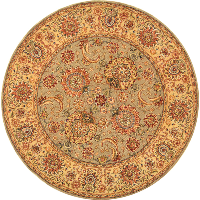 Persian Court Silk & Wool Pile Rug, Round 6'