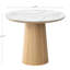Table de salle à manger ronde moderne en pierre frittée de 35 pouces avec pied central pour cuisine ou salon-1312568340