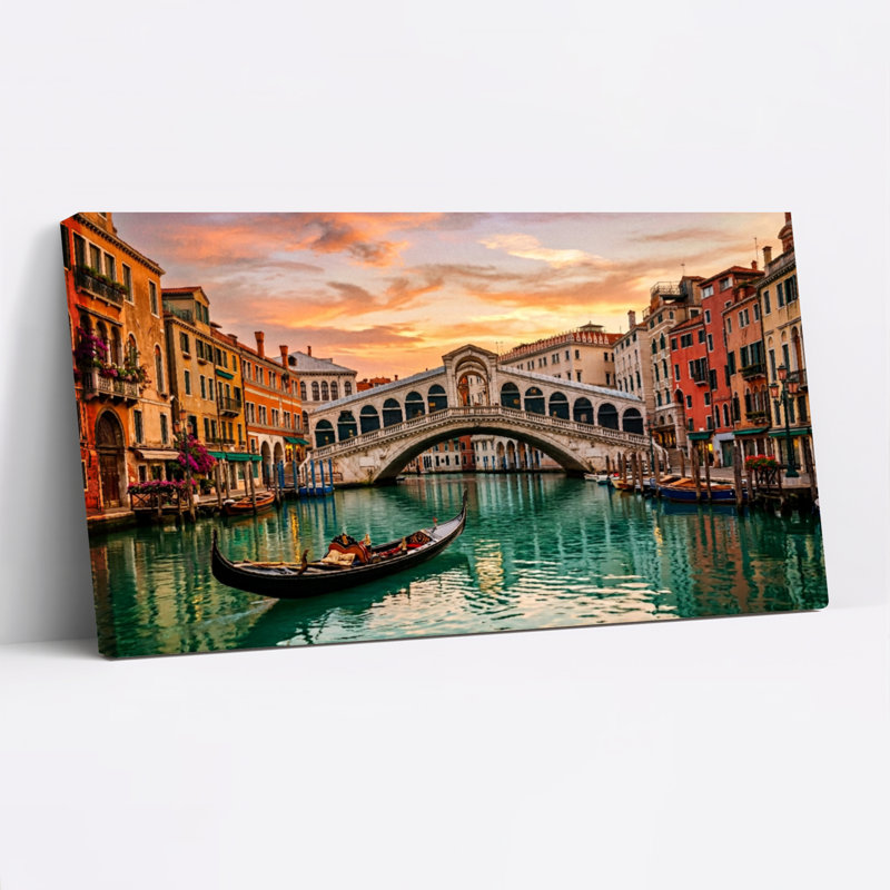 Ensemble de 1 tableau sur toile représentant le pont de Venise, 32“W x 16”H, Wrapped Canvas