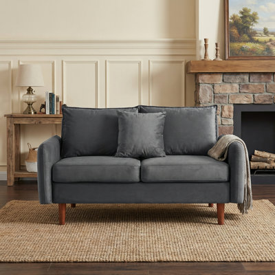 Sofa 56.5" Velvet Round Arm Loveseat