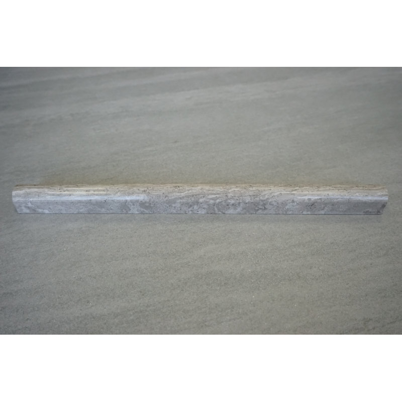 12" x 0.75" Polished Marble Pencil Liner Tile Trim in White Carrara, Calacatta Gold