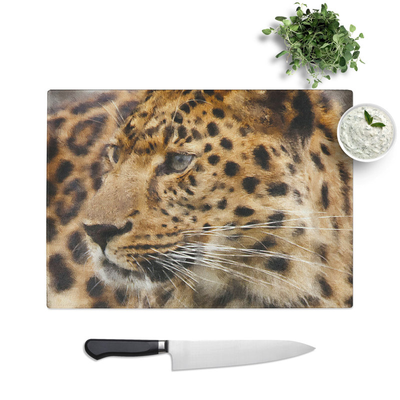 Leopard Vol.1 Painting Chopping Board, 0.4cm H x 20cm W x 28.5cm L