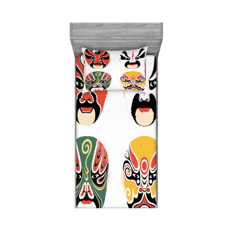 Ensemble de draps masques de culture, Ensemble de draps pour lit simple avec drap-housse