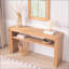 Console rustique en bois massif avec tablette de rangement