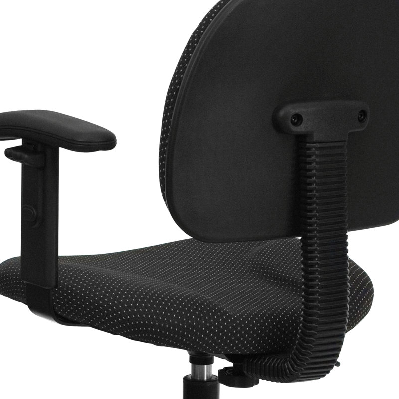 Commercial Adjustable Height Drafting Chair with Adjustable Foot Ring, Black Patterned, Yes
