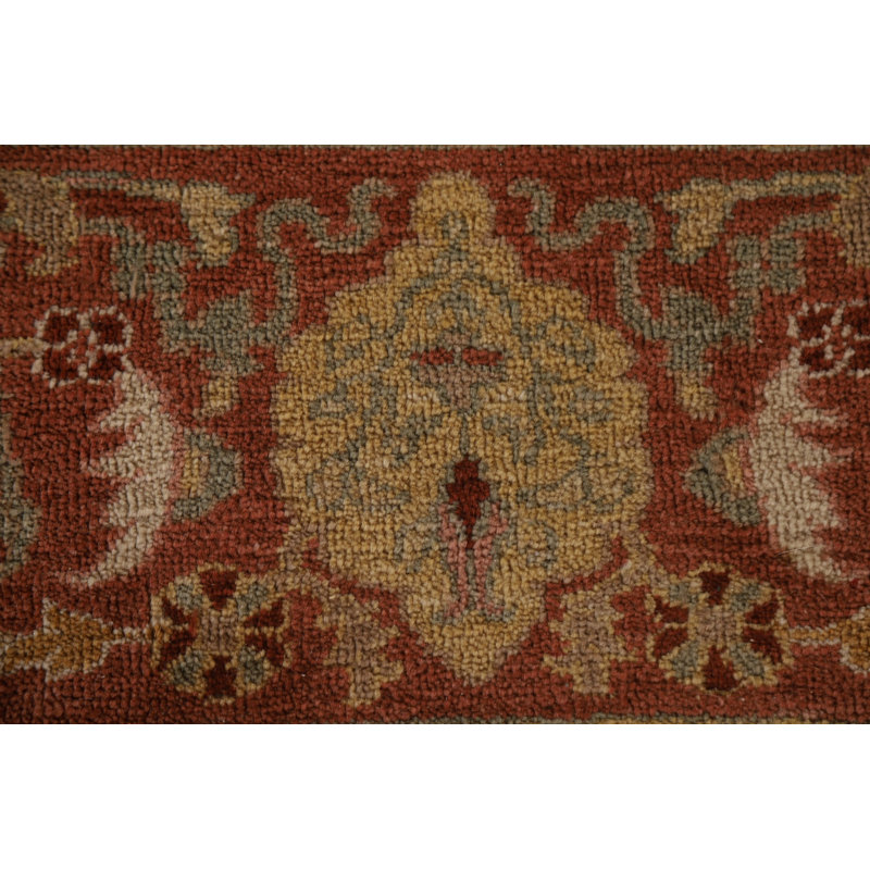 Tapis unique en laine noué à la main de style années 1990 de 8 pi 2 po x 9 pi 11 po Oushak