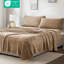 Ensemble de draps 4 pièces, taupe, 100% velours doux, brossage, drap plat, taies d'oreiller ajustées, brossé deux fois pour plus de confort, inclus et 2 taies d'oreiller, facile à entretenir