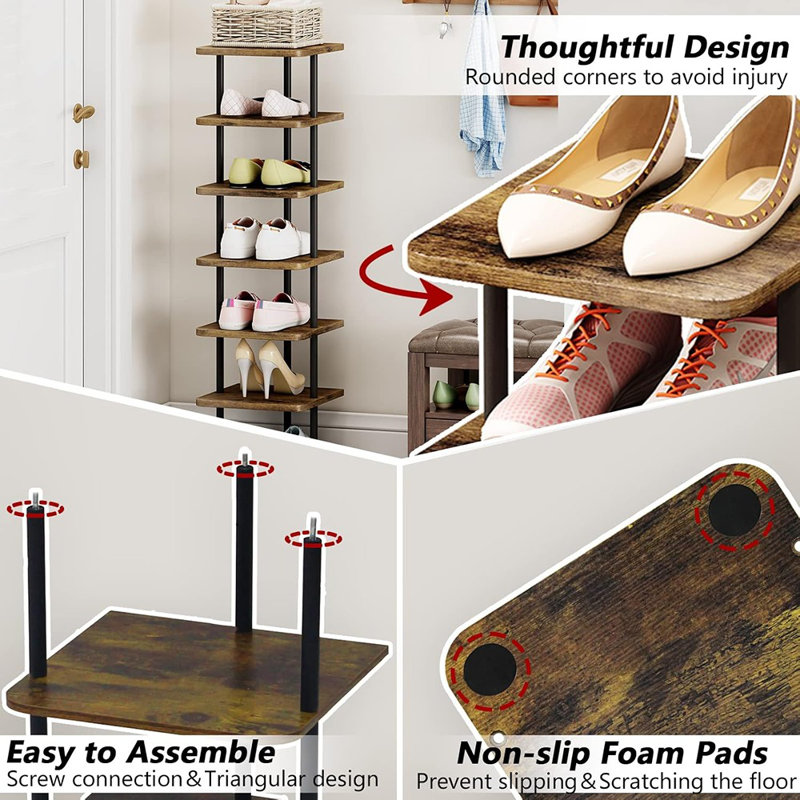 Range-chaussures organisateur de rangement vertical 7 niveaux