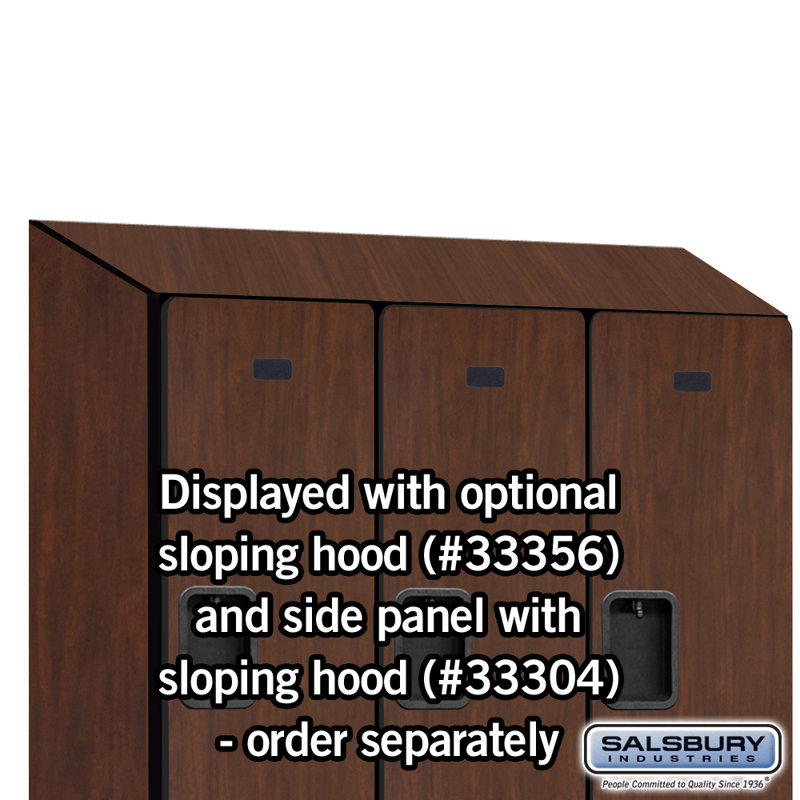 Mahogany 2-Tier 6-Door Wood Locker with Black Base