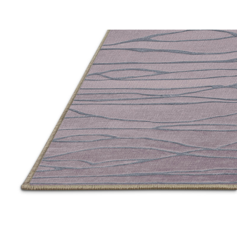 Machine Washable Abstract Beige Area Rug, Square 5'