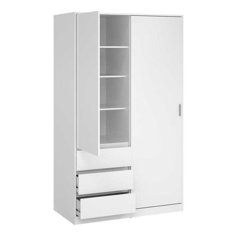 Parley Manufactured Wood Wardrobe, White High Gloss