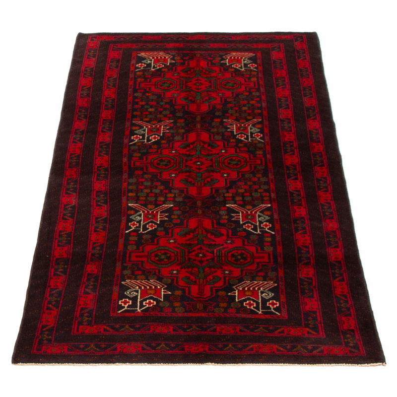 Tapis rouge Teimani 3 pi 7 po x 6 pi 8 po
