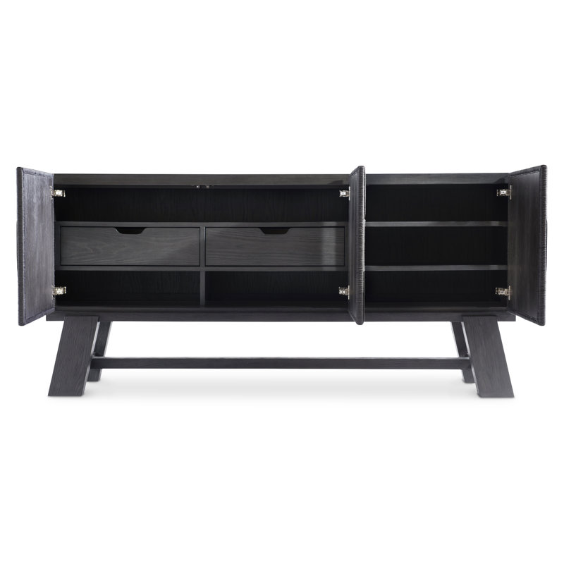 Black Woven Rope Contemporary 76'' Sideboard