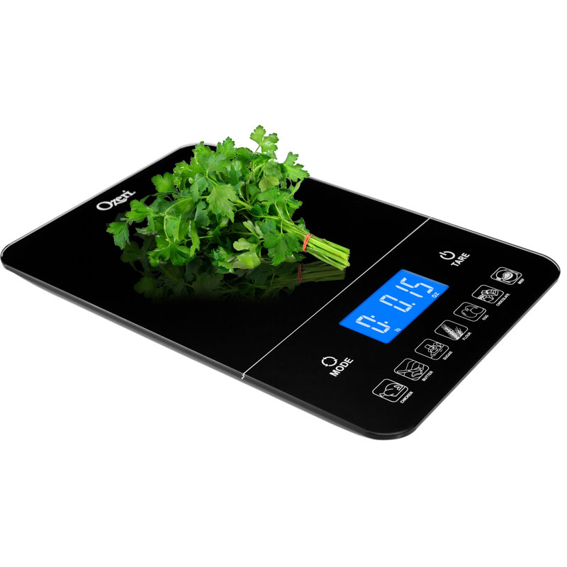 Balance de cuisine numérique en verre trempé 22 lb (10 kg) Ozeri Touch III, Noir