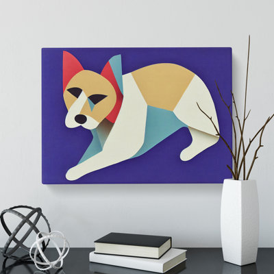 Dog Art Abstract - Wrapped Canvas
