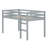 Wooden Loft Bed With Ladder-2106610048