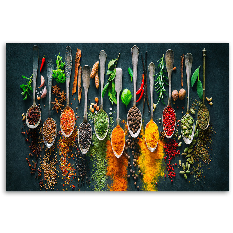 Herbs And Spices For The Kitchen - Wrapped Canvas Print, 60cm H x 90cm W
