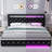 Kendrall Upholstered LED Bed Frame with Storage Drawers & Adjustable Headboard-605931939-605931936