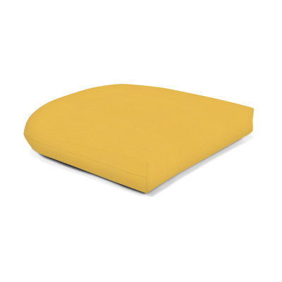 Casual Cushion Solid Sunbrella® Fabric 1-Piece Indoor/Outdoor Wicker Seat Pad Cushion, 19.5"W x 19.5"L, Spectrum Daffodil