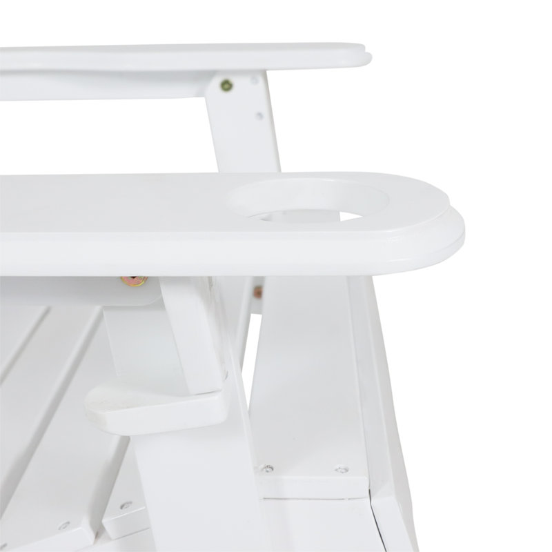 Chaise Adirondack pliante en bois massif Teigan, Blanc
