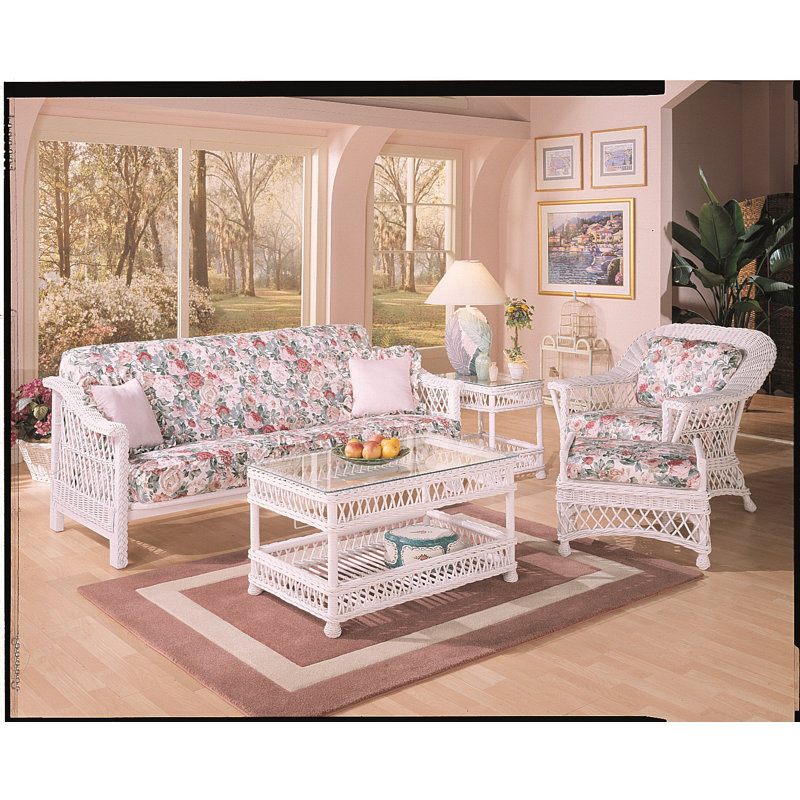 Rosado Glass Top Coffee Table, White