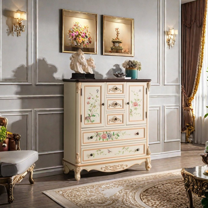 Armoire décorative rétro multifonctionnelle peinte