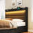 Upholstered Wingback Storage Bed Frame, Led Lights Headboard&4 Storage Drawers-1405445619-1405445618