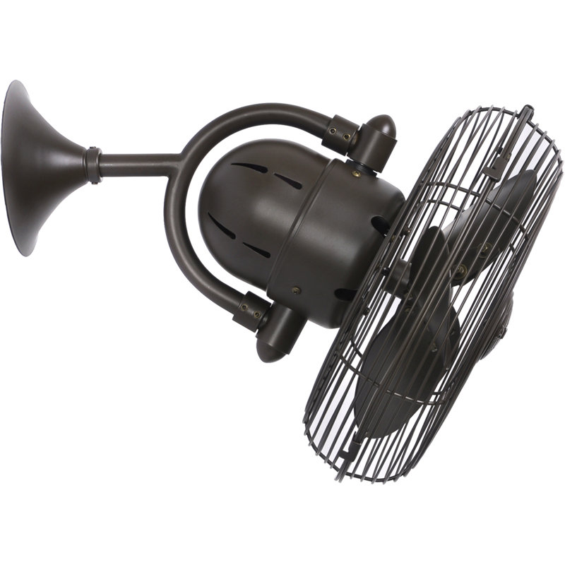 13" Oscillating Wall Mounted Fan, Textured Bronze
