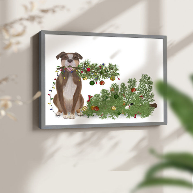 «Christmas Des Broken Tree» - reproduction encadrée - réarmable, H 8 po x l 10 po, Gris